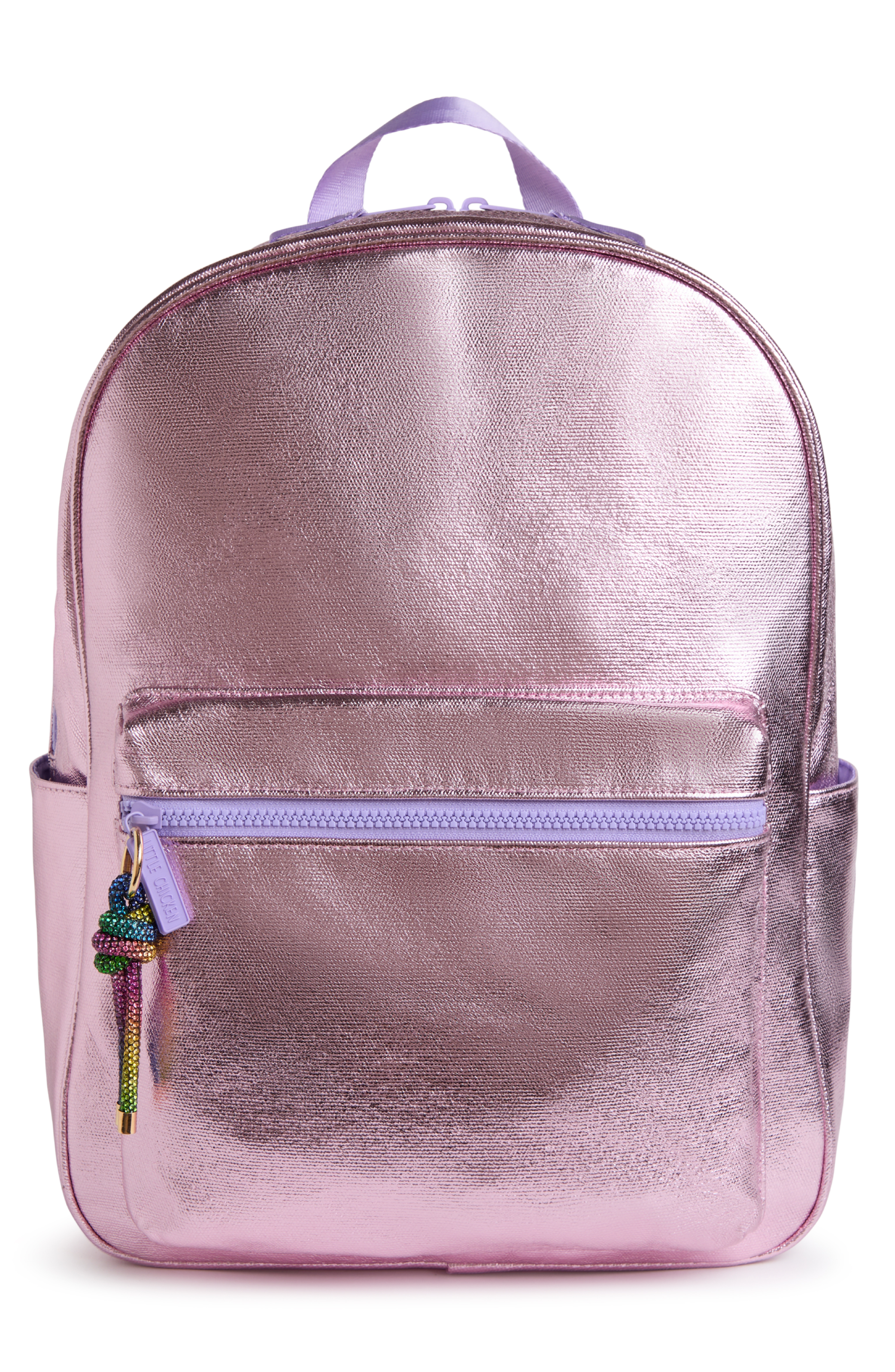 Kids' Canvas Backpack with Keychain, Main, color, Pink Metallic