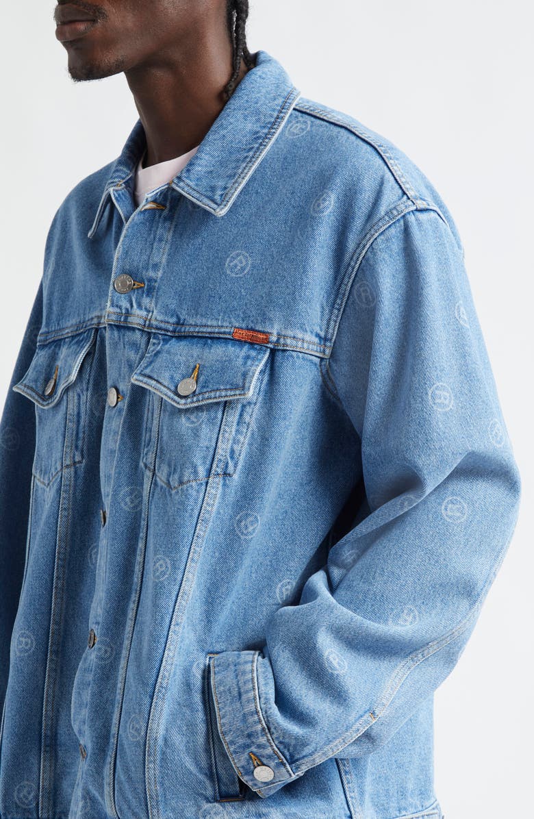 Martine Rose Oversize Denim Trucker Jacket, Alternate, color, All Over Blue