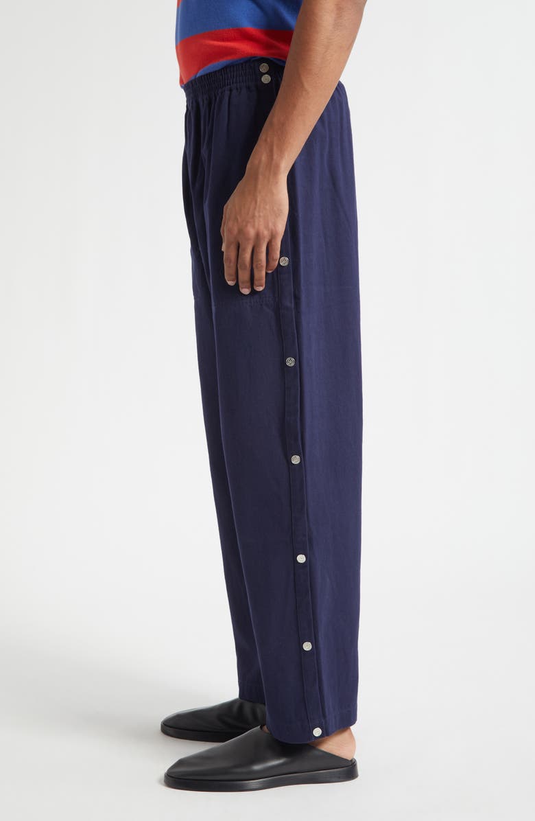 Bode Twill Tear Away Track Pants, Alternate, color, Navy