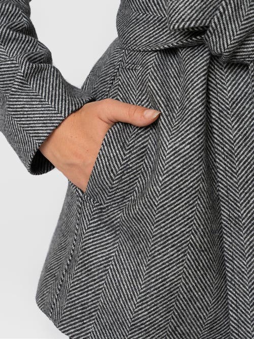 Saint + Sofia Audrey Wrap Coat In Gray