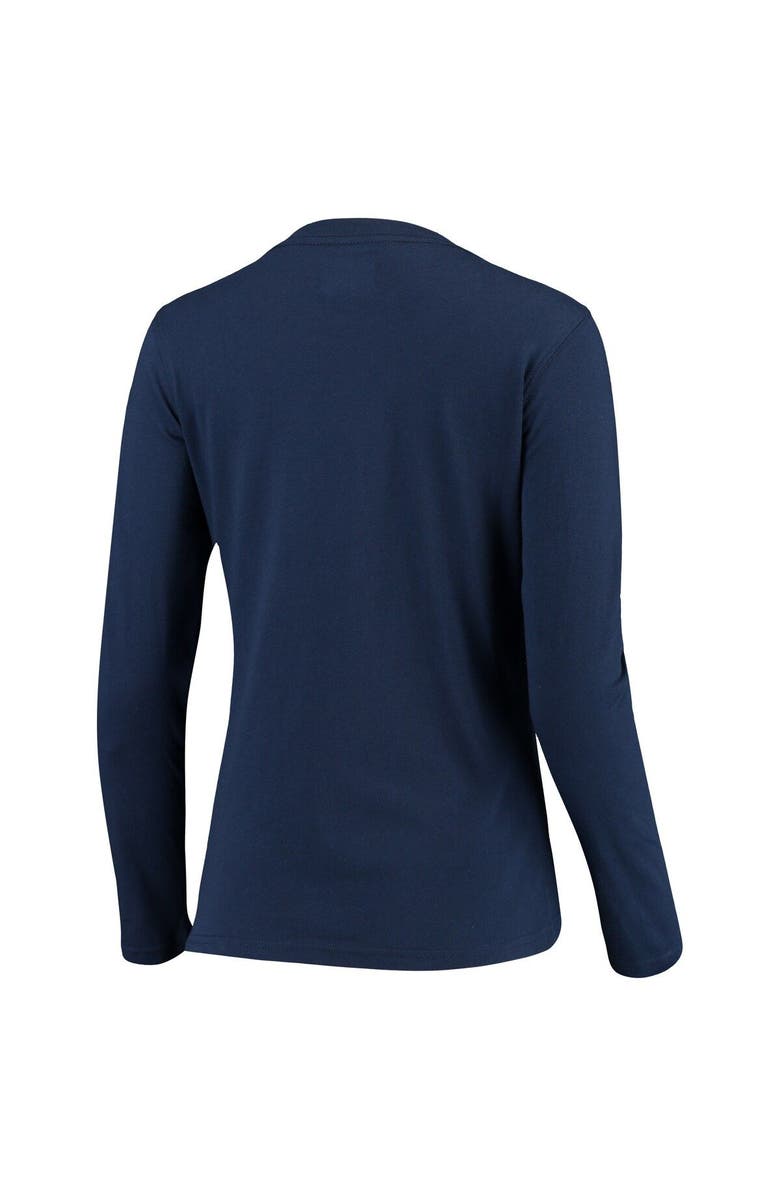 G-III 4HER BY CARL BANKS Women's G-III 4Her by Carl Banks Navy Tennessee Titans Post Season Long Sleeve V-Neck T-Shirt, Alternate, color,