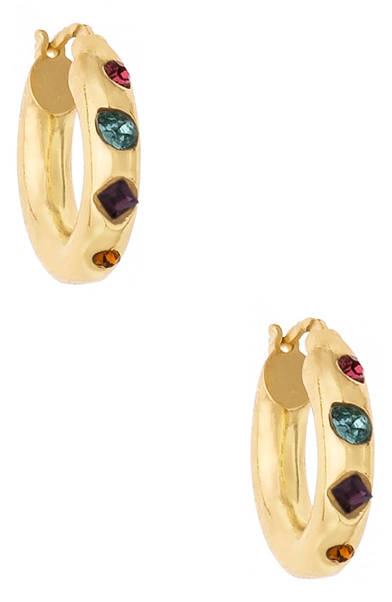 Ettika Rainbow Crystal Hoop Earrings, Main, color,