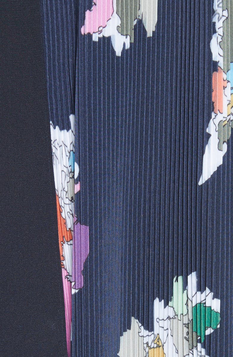 Tibi Asymmetrical Belted Floral Dress, Alternate, color, 