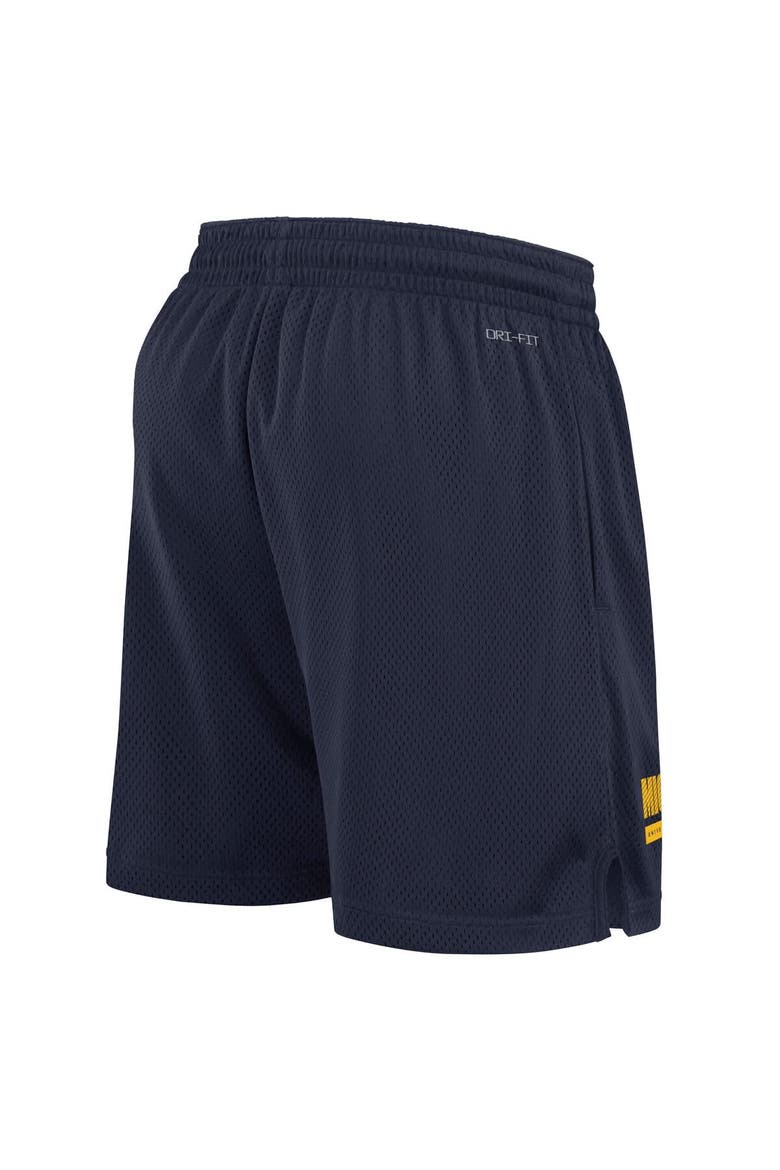 Men's Jordan Brand Navy Michigan Wolverines 2024 Sideline Performance Mesh Shorts, Alternate, color, Navy