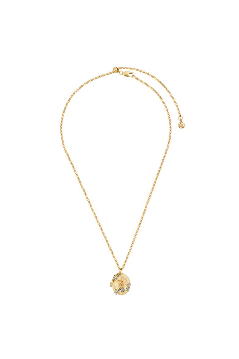 x Peter Rabbit Cameo Locket Necklace, Alternate, color, Gold