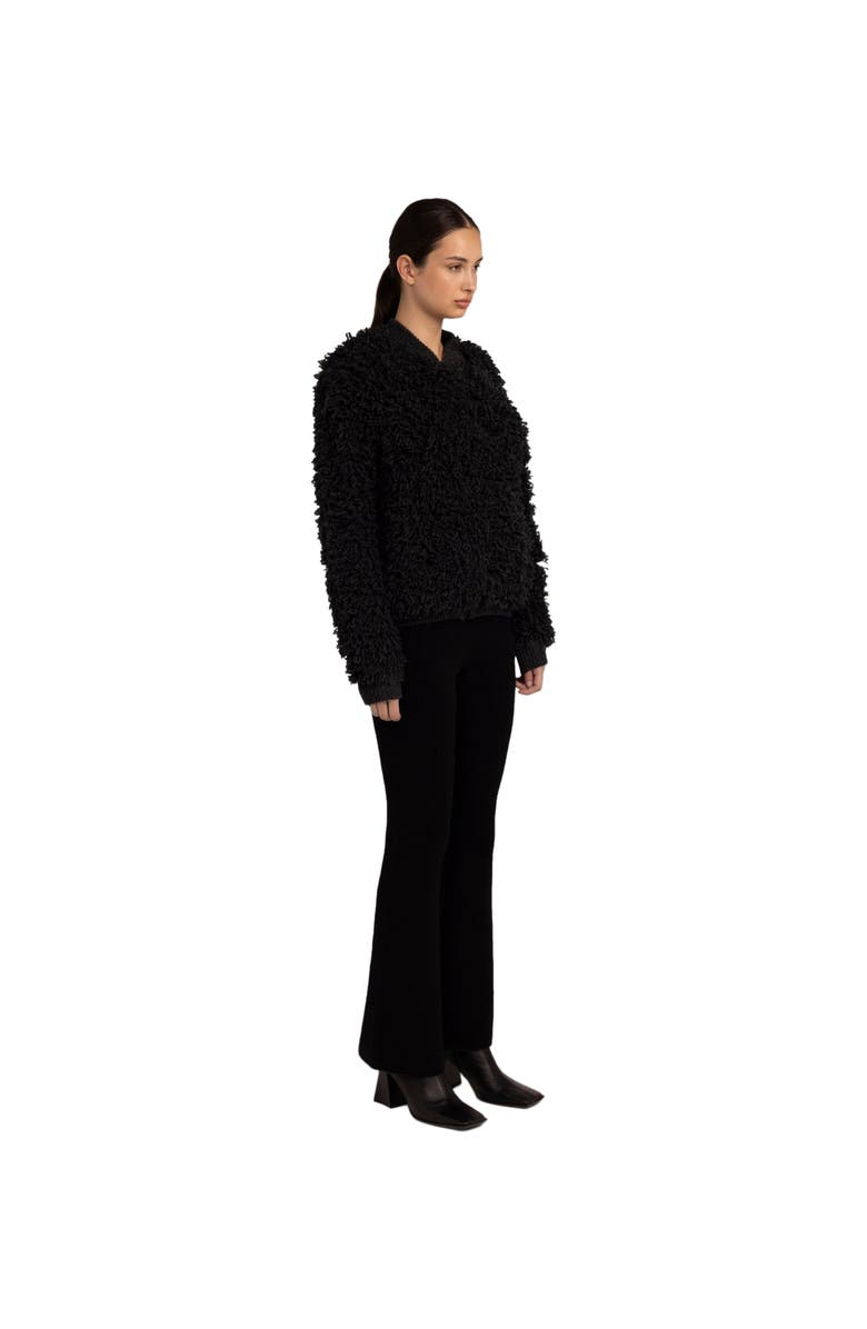 GOBI Mongolian Cashmere Loop-Stitch Cashmere Cardigan, Alternate, color, Charcoal