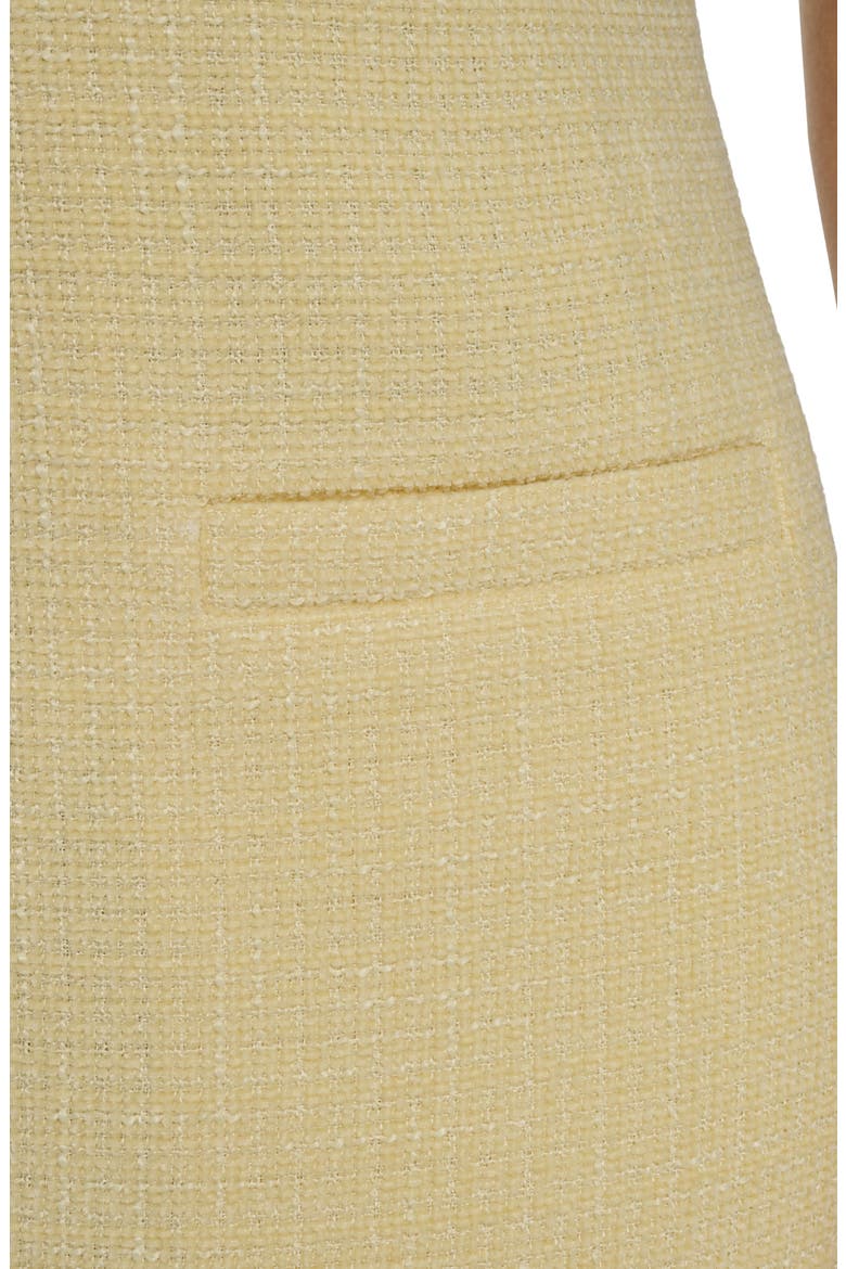 Fringe Detail Tweed A-Line Dress, Alternate, color, BUTTER