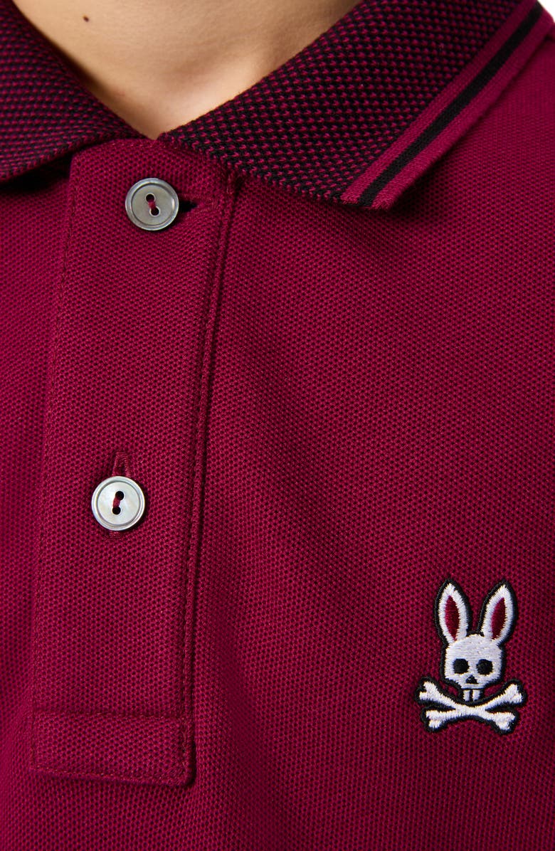 Psycho Bunny Kids' Bradford Cotton Polo, Alternate, color, Crimson