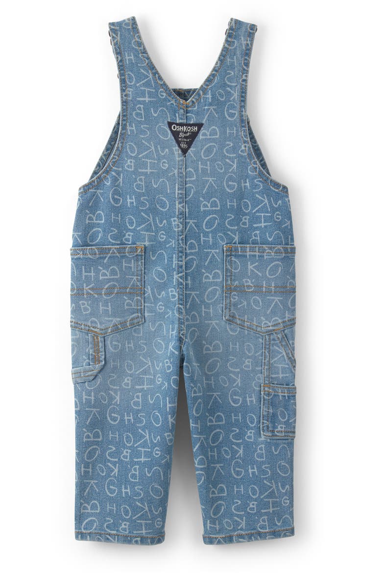 Print Denim Overalls, Alternate, color, DENIM ALPHABET OVERALL