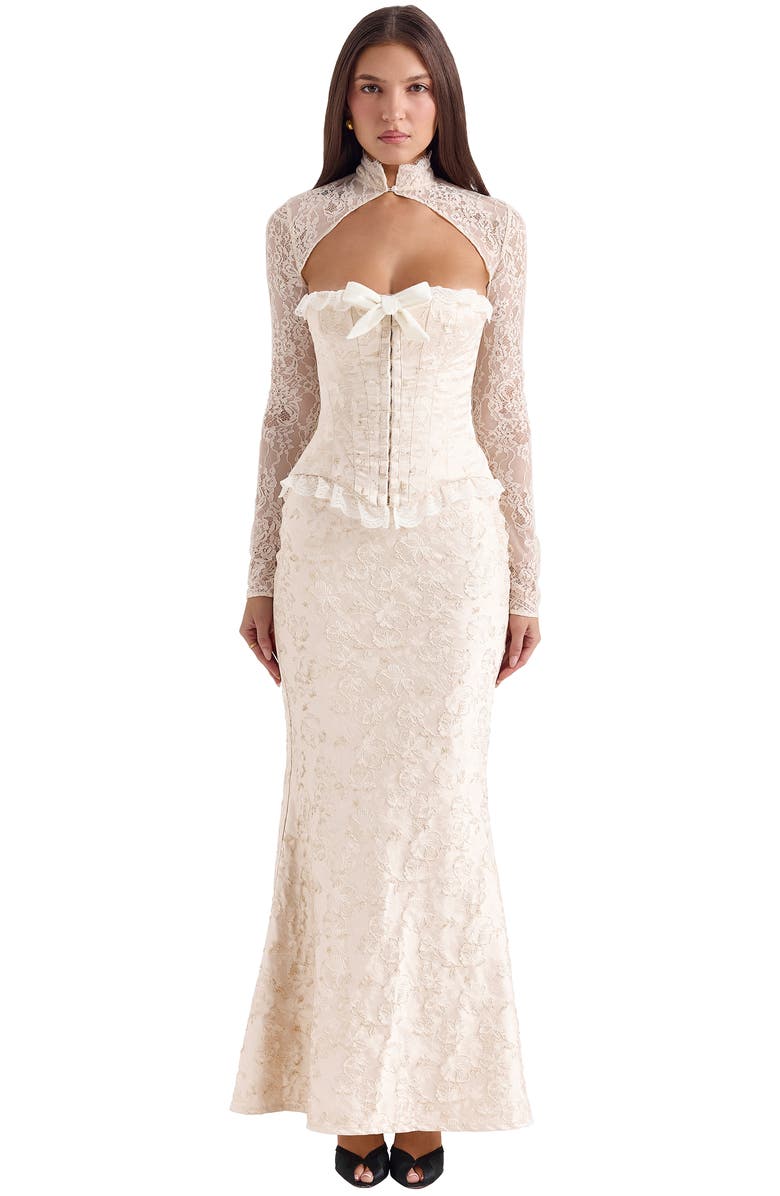 HOUSE OF CB Perdita Corset Top & Bolero Set, Alternate, color, Ivory