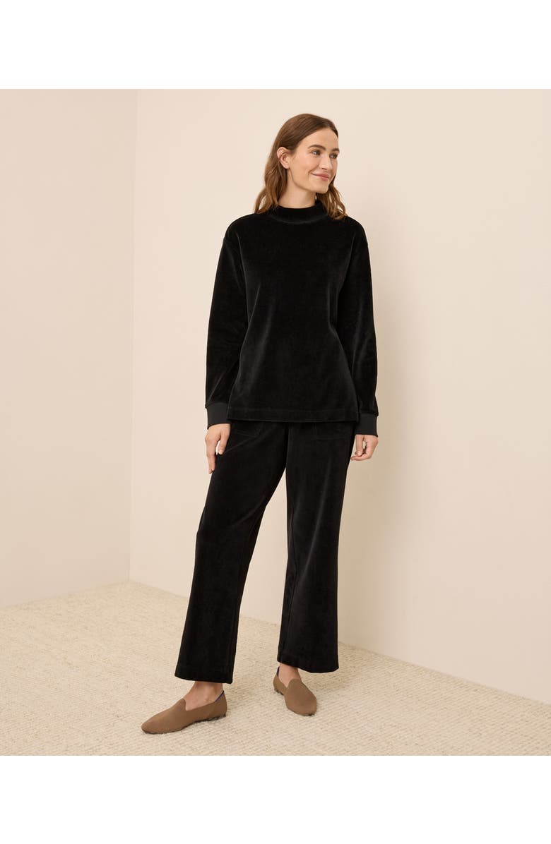 Pact Organic Cotton Pure Velour Cozy Pullover, Alternate, color, Black