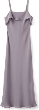 MANGO Ruffle Sleeveless Maxi Dress