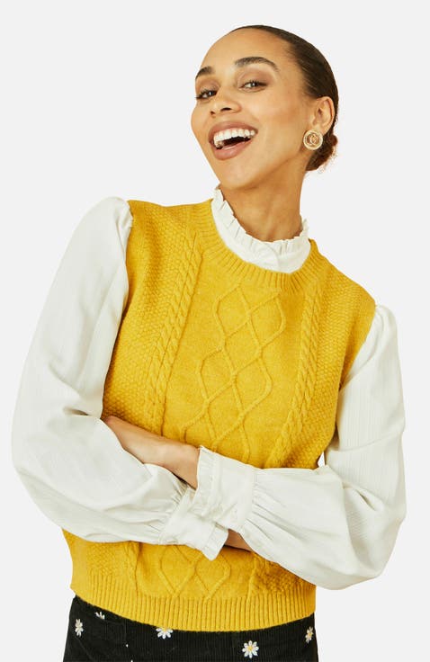 Cable Knit Sleeveless Jumper