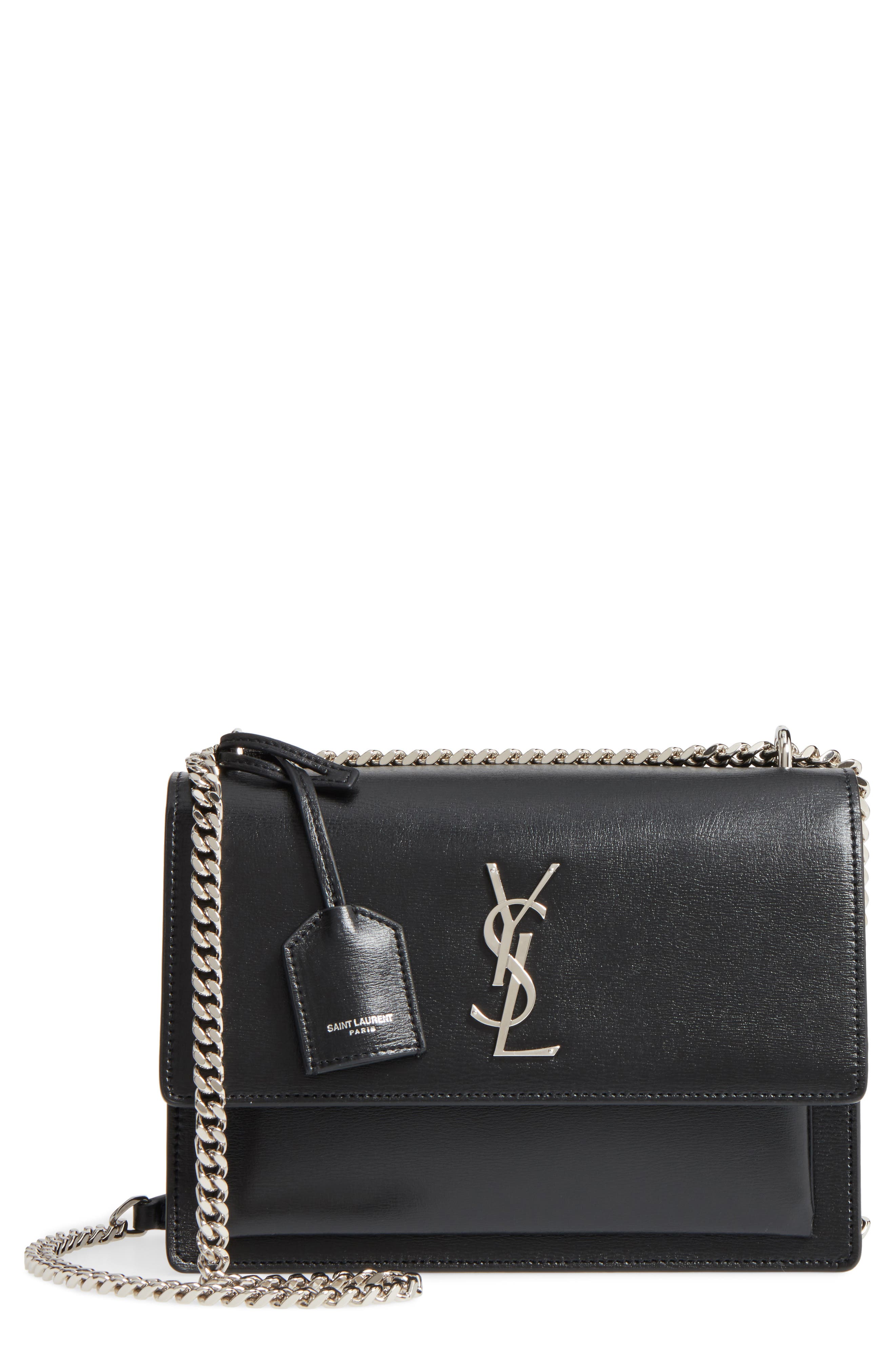 Saint Laurent Medium Sunset Calfskin Leather Shoulder Bag, Main, color, 