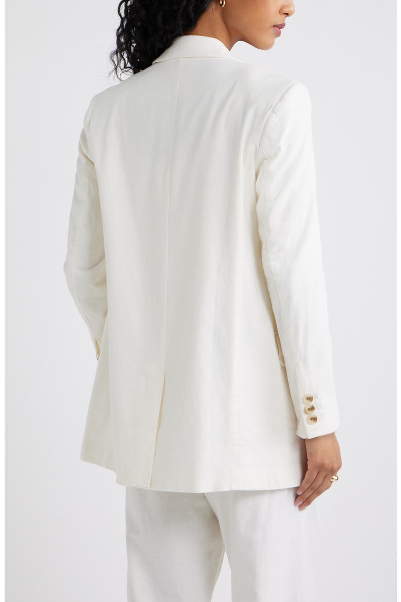 Everyday Linen Blend Blazer, Alternate, color, WHITE