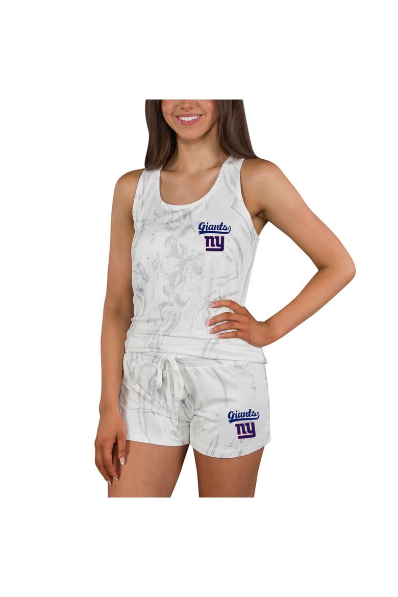 Women's Concepts Sport New York Giants Quartz Hacci Knit Tank Top & Shorts Sleep Set, Alternate, color, Cream