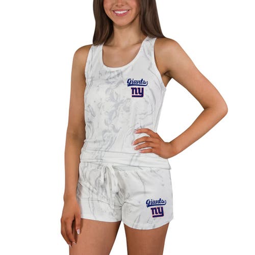 Concepts Sport New York Giants Quartz Hacci Knit Tank Top & Shorts Sleep Set In White