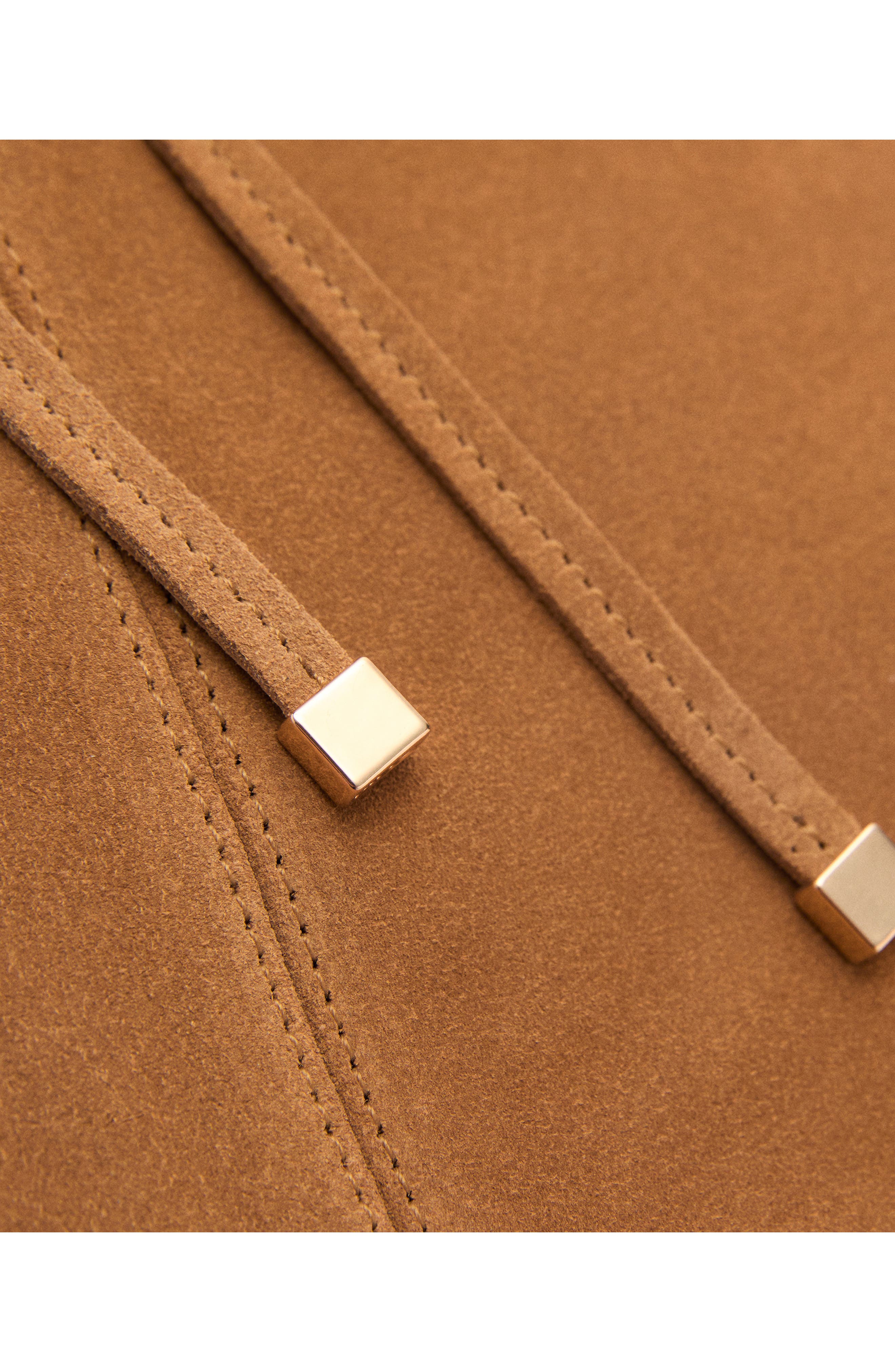 MANGO Suede Shopper Tote, Alternate, color, Brown Leather