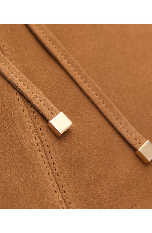 Mango Suede Shopper Tote In Brown