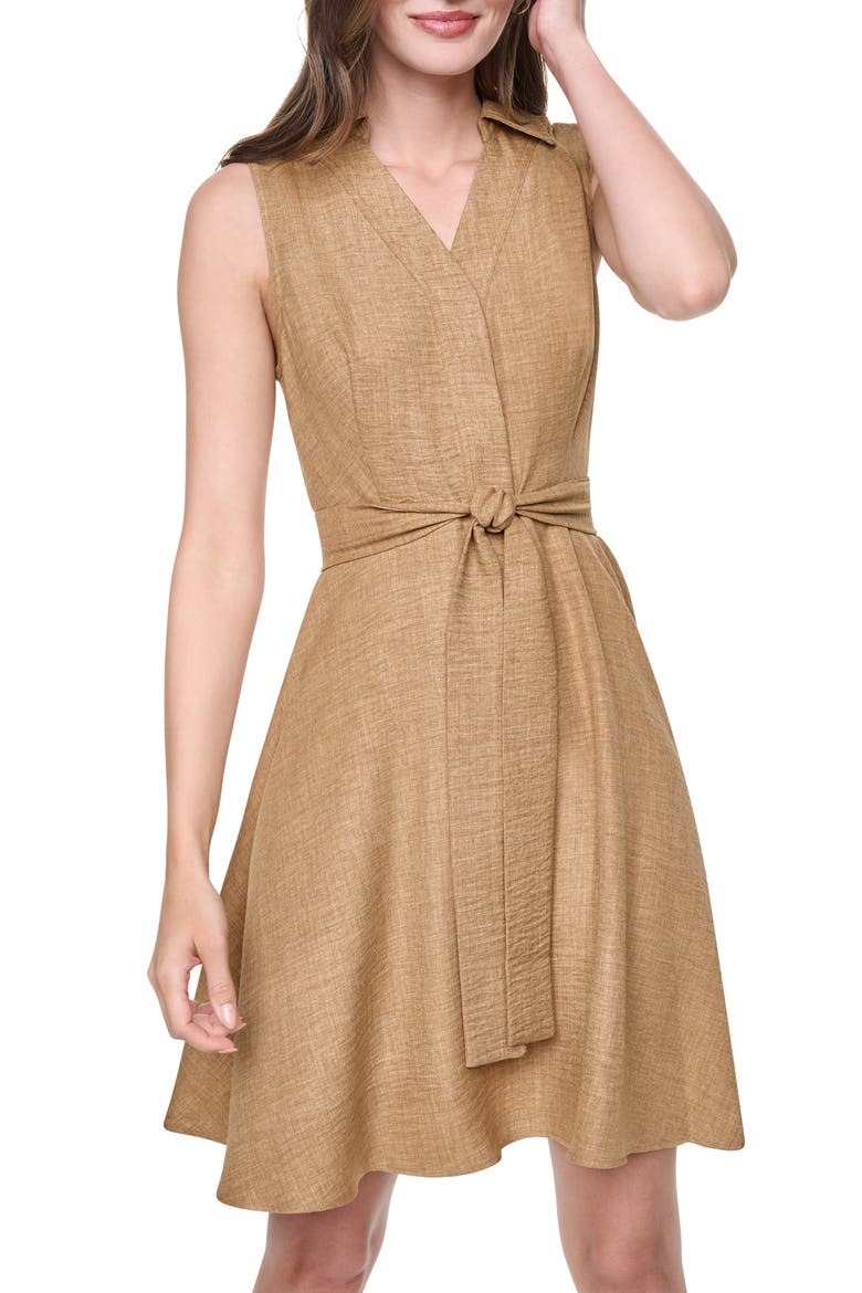 Melange Fit and Flare Dress, Alternate, color, TRUFFLE