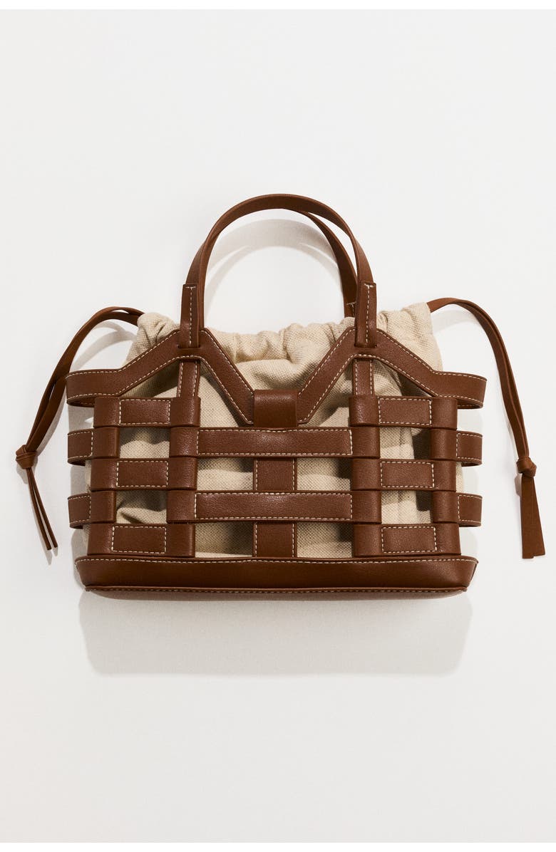 H&M Drawstring-detail Tote Bag, Alternate, color, Light Brown/Beige