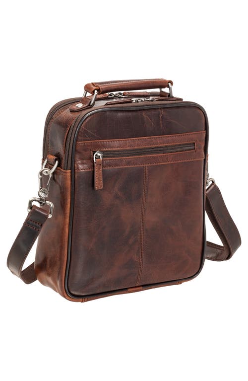 Mancini Buffalo Double Compartment Bag In Brown