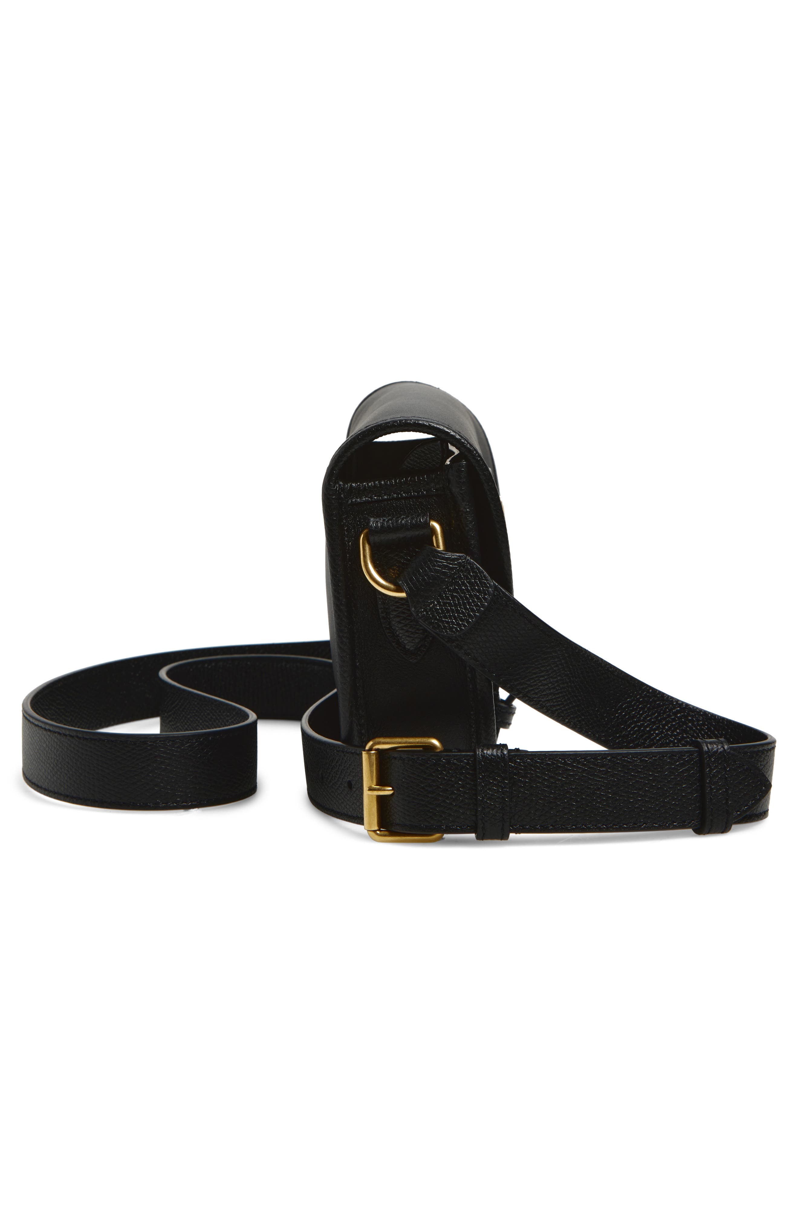 Valentino Small Antibes Leather Crossbody Bag, Alternate, color, Black