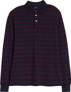 Noah Stripe Long Sleeve Cotton Piqué Polo