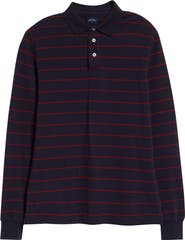 Noah Stripe Long Sleeve Cotton Piqué Polo