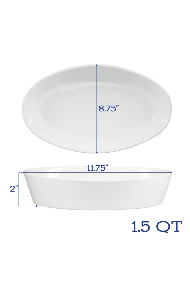 BIA Cordon Bleu Oslo Set of 2 Oval Baking Dishes, Alternate, color, White