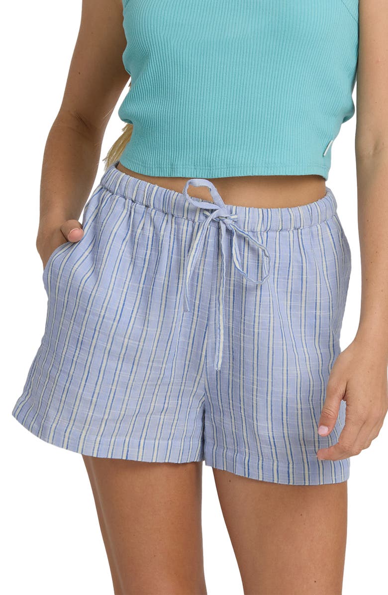Billabong Wanderer Print Drawstring Shorts, Main, color, Twilight Blue