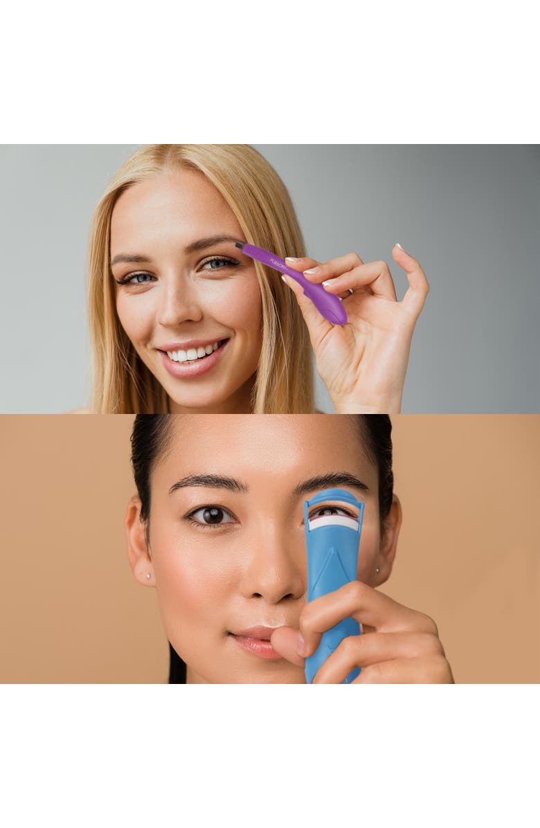 PURSONIC Beauty Essentials Bundle Heated Eyelash Curler and Automatic Retractable Slant Tweezers, Alternate, color, 