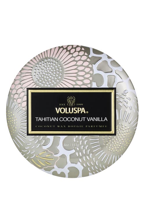 Voluspa Tahitian Coconut Vanilla Mini Tin Candle In Green