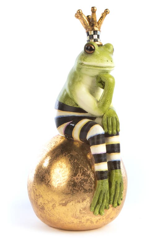 Mackenzie-childs Mackenzie Childs Fergal Frog On Ball Figurine In Green