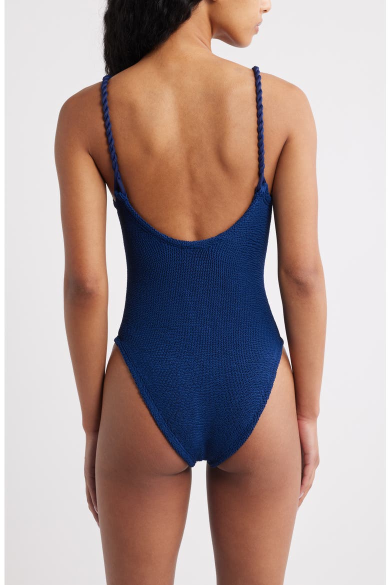Camille Crinkle One-Piece Swimsuit, Alternate, color, NAVY