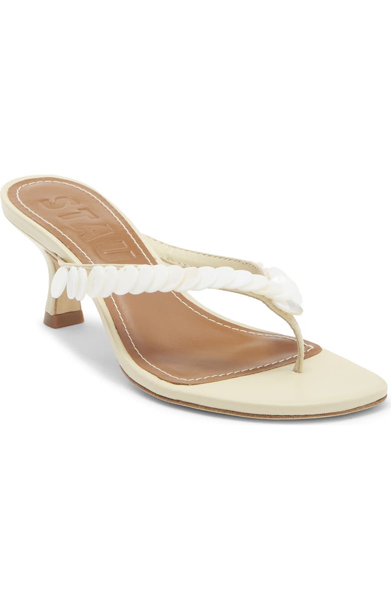 STAUD Freja Embellished Thong Sandal, Main, color, Cream