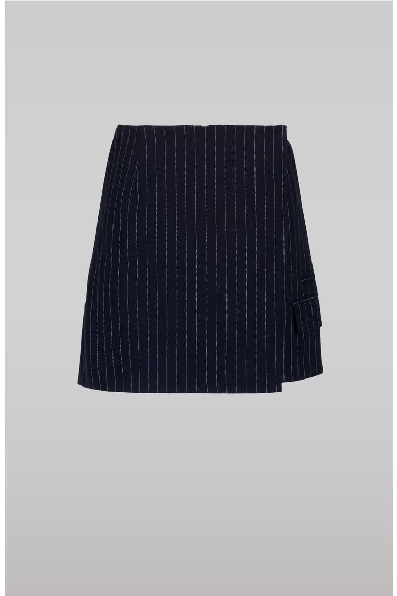 Navy Pinstripe Skirt, Main, color, Navy
