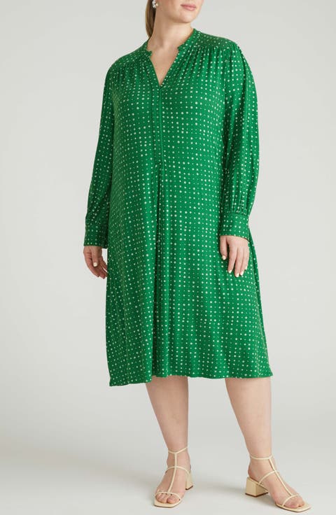 Liquid Long Sleeve Dress (Plus)