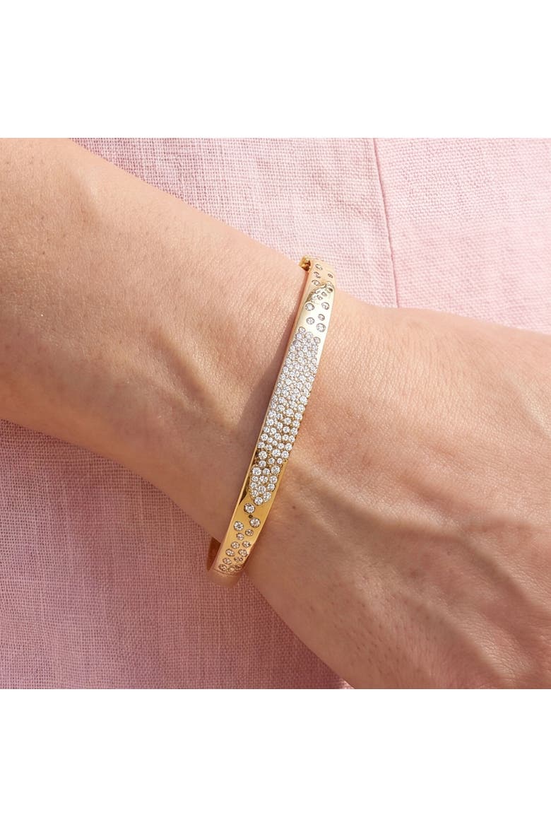 CZ Confetti Bangle, Alternate, color, Gold Plated Sterling Silver