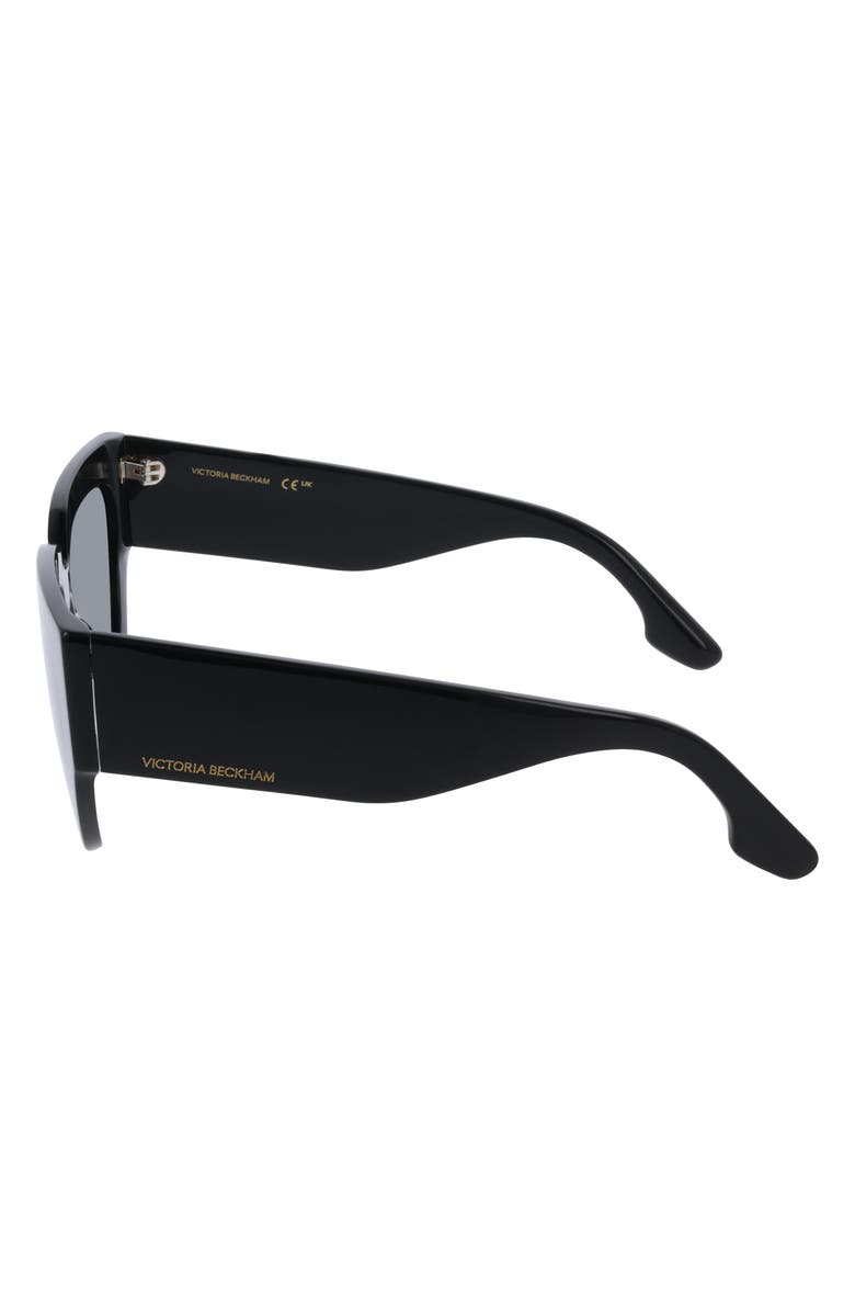 Victoria Beckham 53mm Classic Logo Tea Cup Sunglasses, Alternate, color, Black