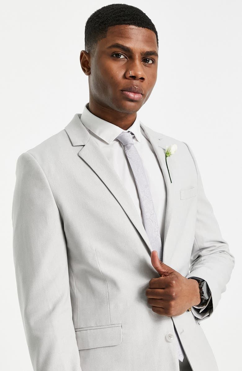 ASOS DESIGN Superskinny Wedding Jacket, Alternate, color,