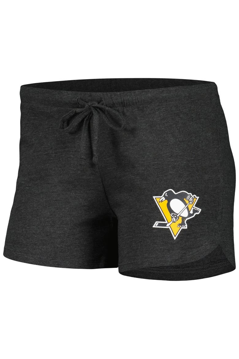 Women's Concepts Sport Black/Gold Pittsburgh Penguins Meter Knit Long Sleeve Raglan Top & Shorts Sleep Set, Alternate, color, Black