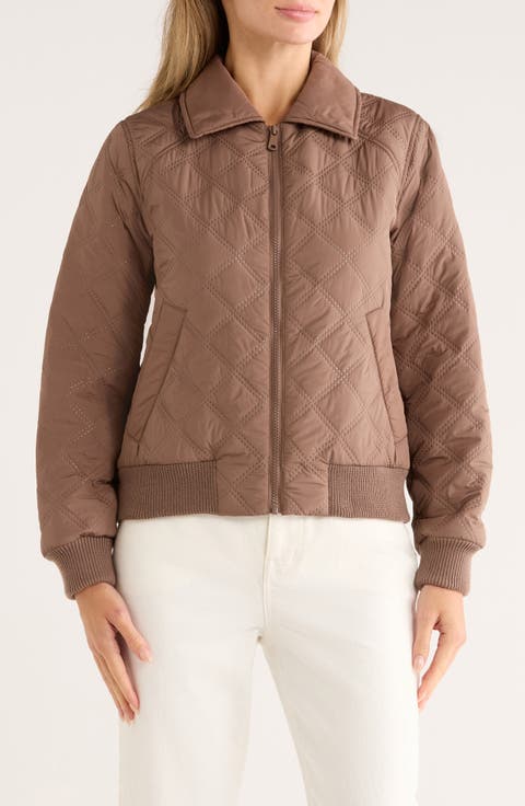 Diamond Quilted Bomber Jacket