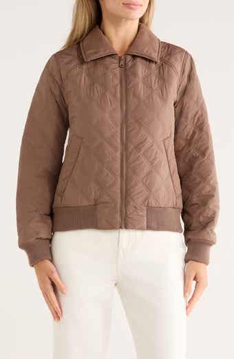 Bernardo Diamond Quilted Bomber Jacket