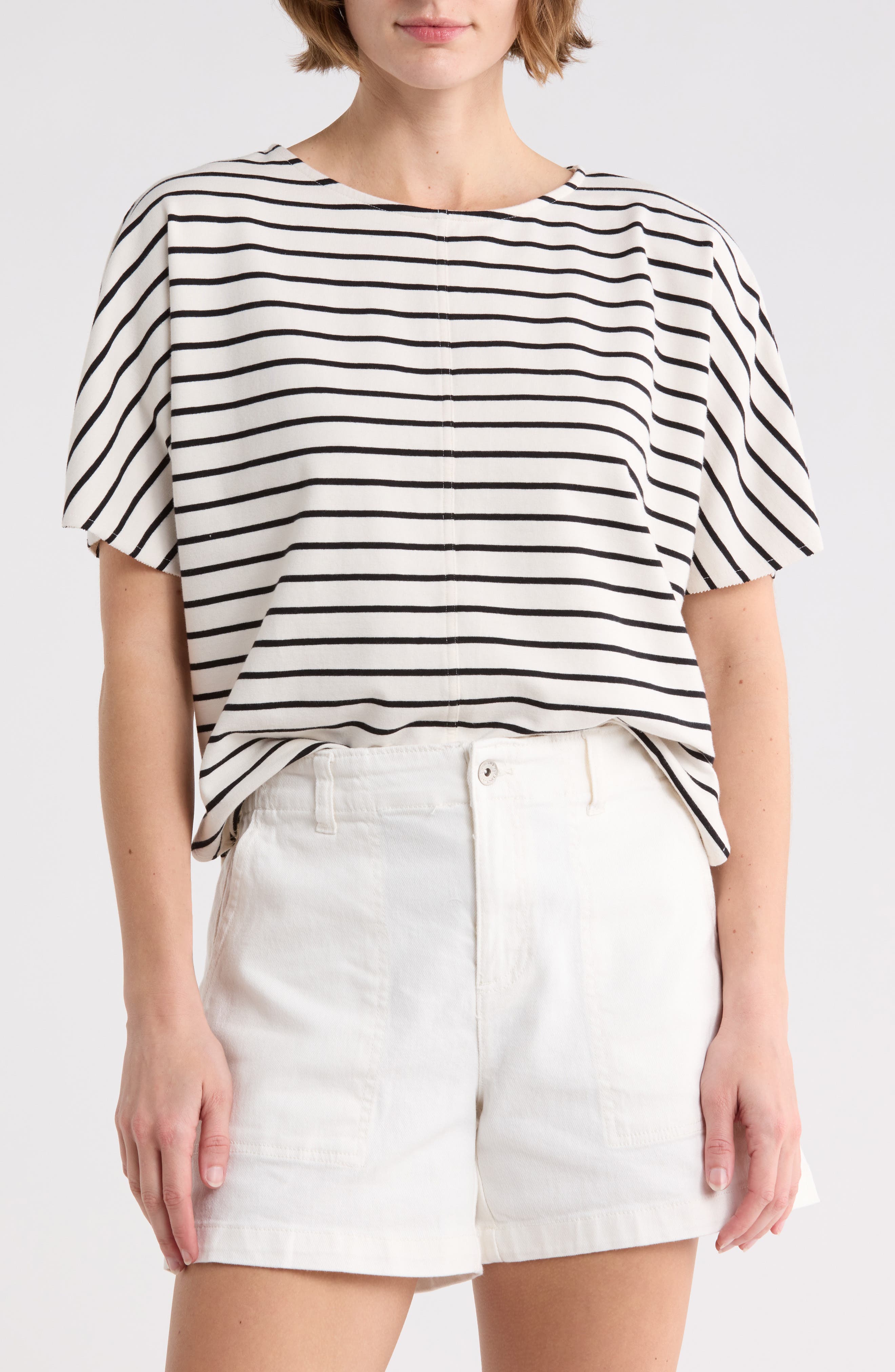 IVORY PRISTINE- BLACK STRIPE