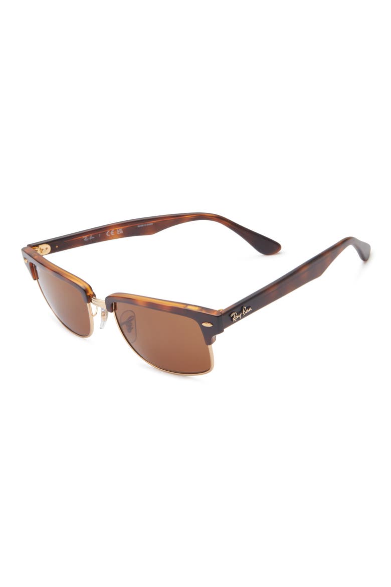 52mm Square Sunglasses, Alternate, color, DARK BROWN