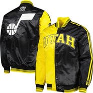 STARTER Men's Starter Gold/Black Utah Jazz Fast Break Satin Full-Snap Jacket