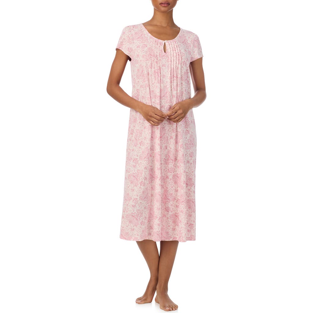 Ralph Lauren Plus Size Flutter Sleeves Ballet Nightgown In Pink
