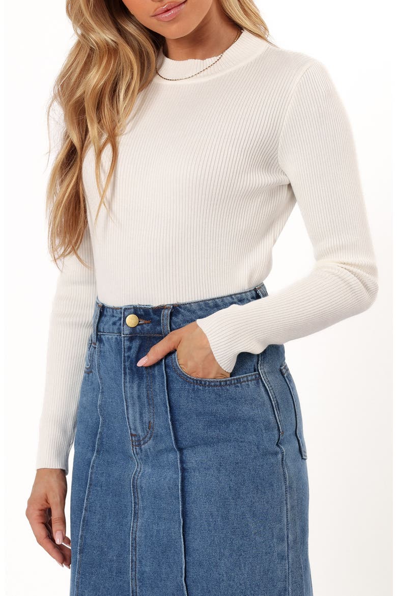Tammy Long Sleeve Rib Top, Alternate, color, WHITE