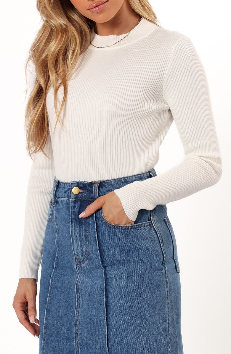 Petal & Pup Tammy Long Sleeve Rib Top, Alternate, color, White